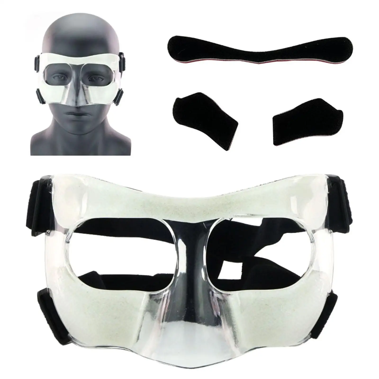 Durable Face Nose Guard with Padding Face Guard for Broken Nose Elastic Strap