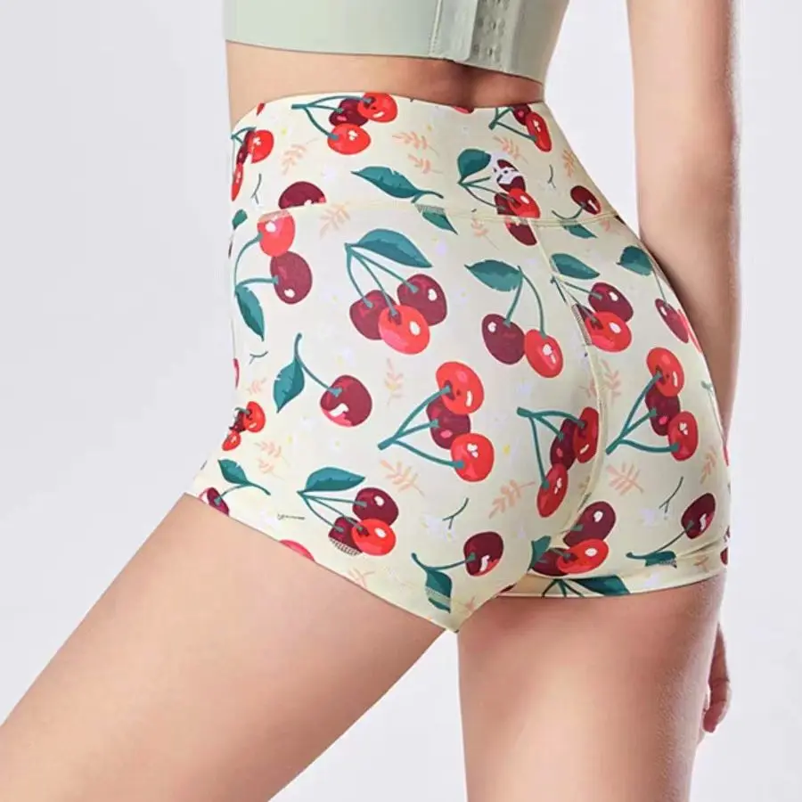 Women\'s Gym Fashion Floral Shorts Quick Dry Breathable Yoga Pants Sports Shorts