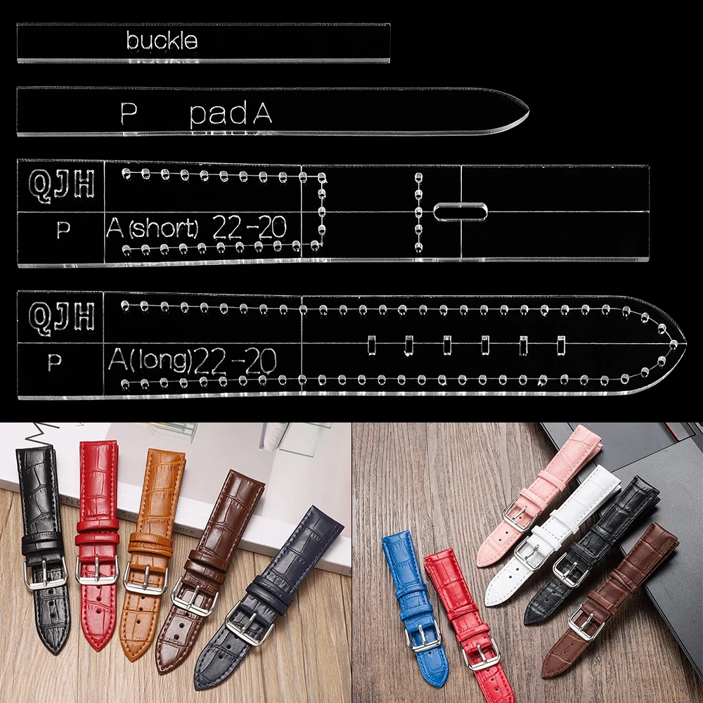 1pcs DIY Acrylic Template, Ideal for Hand Making Leather Strap/Watches Band Punching Mold Design Pattern Stencil