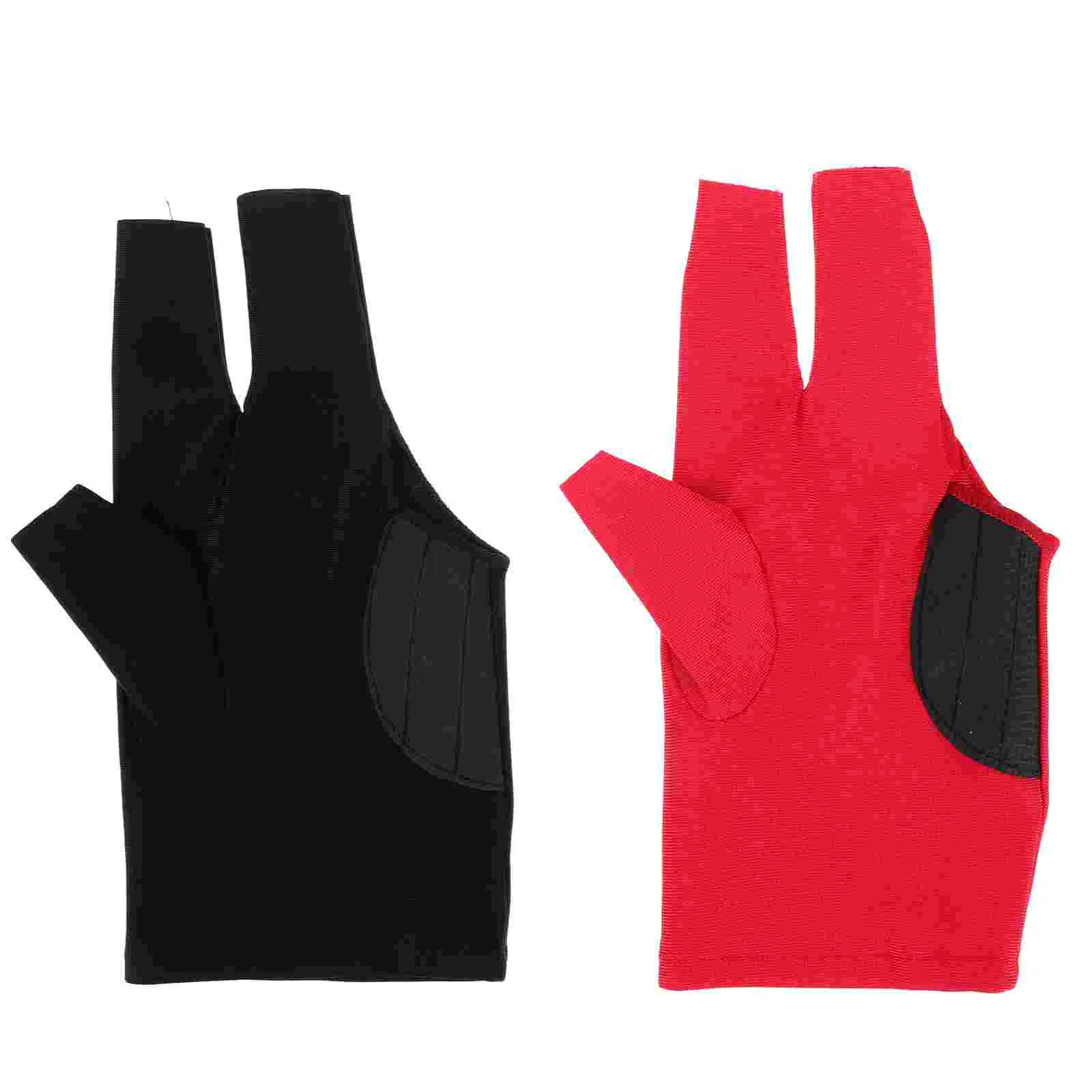 

2 Pcs Pool Gloves Black Billiard for Men Left Hand Billiards Accessories Cue Pressing Tool Man