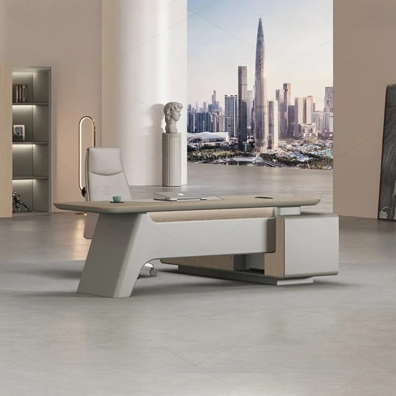 

Modern Chair Office Desk Asthetic Organiser Storage Drawers Kawaii Table Reception L Shaped Mesa De Escritorio Office Furniture