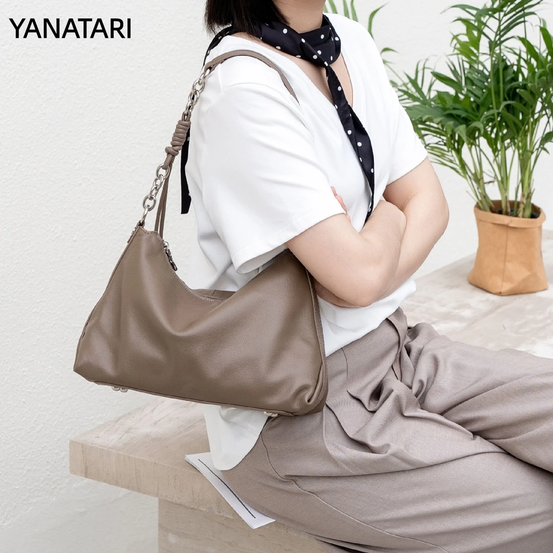 

YANATARI genuine leather large capacity minimalist women leather luxury Crossbody handbag top-grain leather shoulder bag