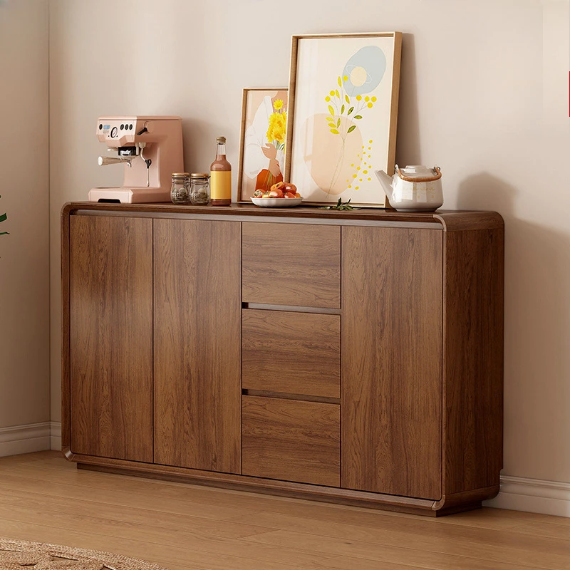 

All solid wood living room, dining side cabinet, integrated against the wall, household storage, tea cabinet, kitchen storage