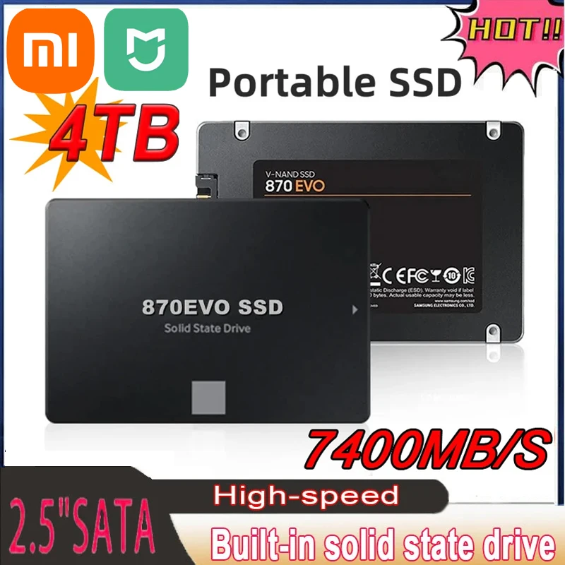 Xiaomi Mijia 4TB Solid State Disk SSD 870 EVO 1TB 2TB Internal HDD Hard Drive Sata3 2.5 Inch For Laptop Microcomputer Desktop