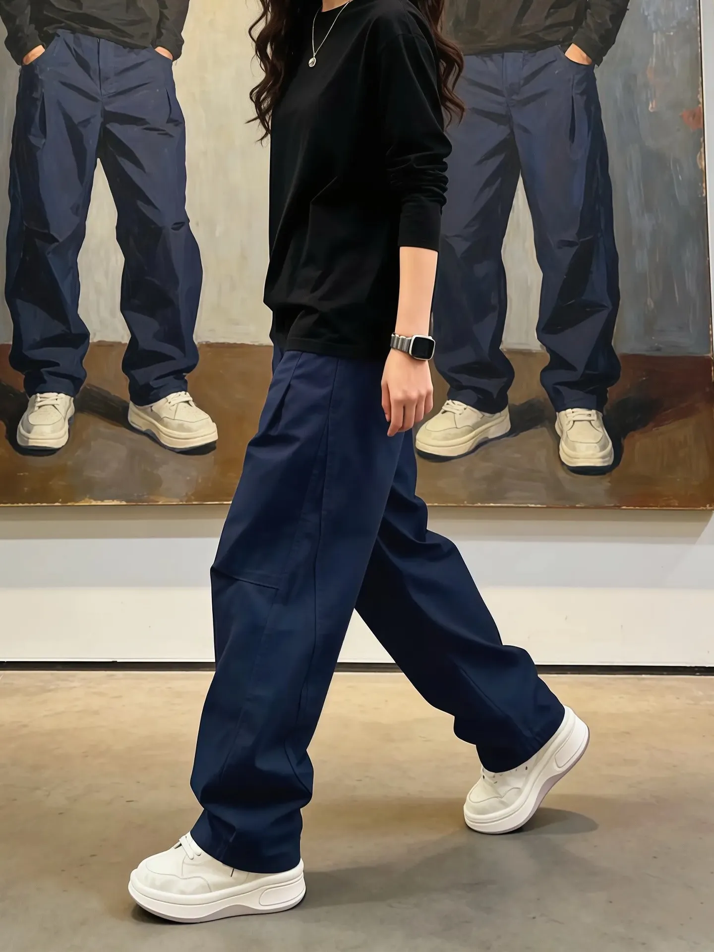 

Мужские повседневные брюки Cleanfit с высокой талией, широкими штанинами, прямого кроя, свободные, в американском стиле, осенне-зимние, рабочие брюки-карго