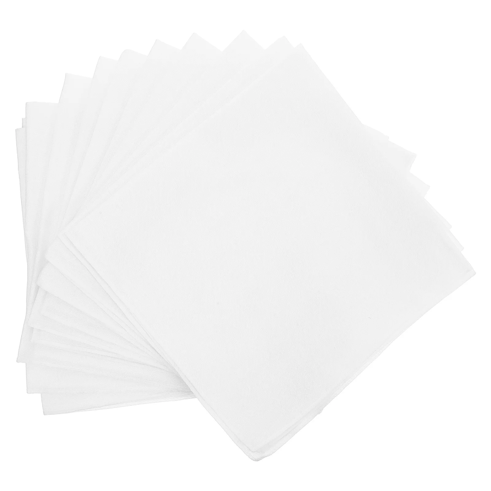 

12Pcs 17x17 Inch White Polyester Napkins Washable Reusable for Weddings Parties Restaurants Banquet Decor White Cloth Napkins