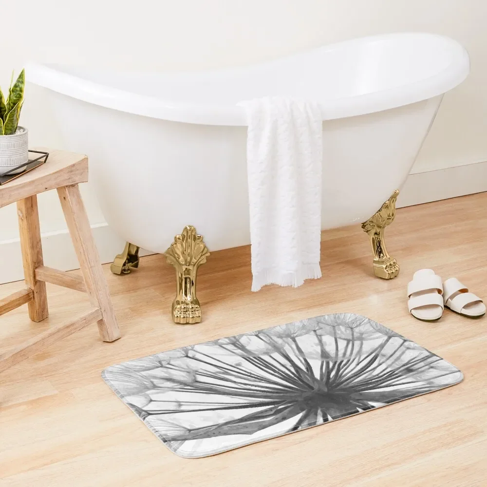 

Black and White Dandelion Bath Mat Kit Bathroom Bathroom Rugs And Set Bath Carpet Mat