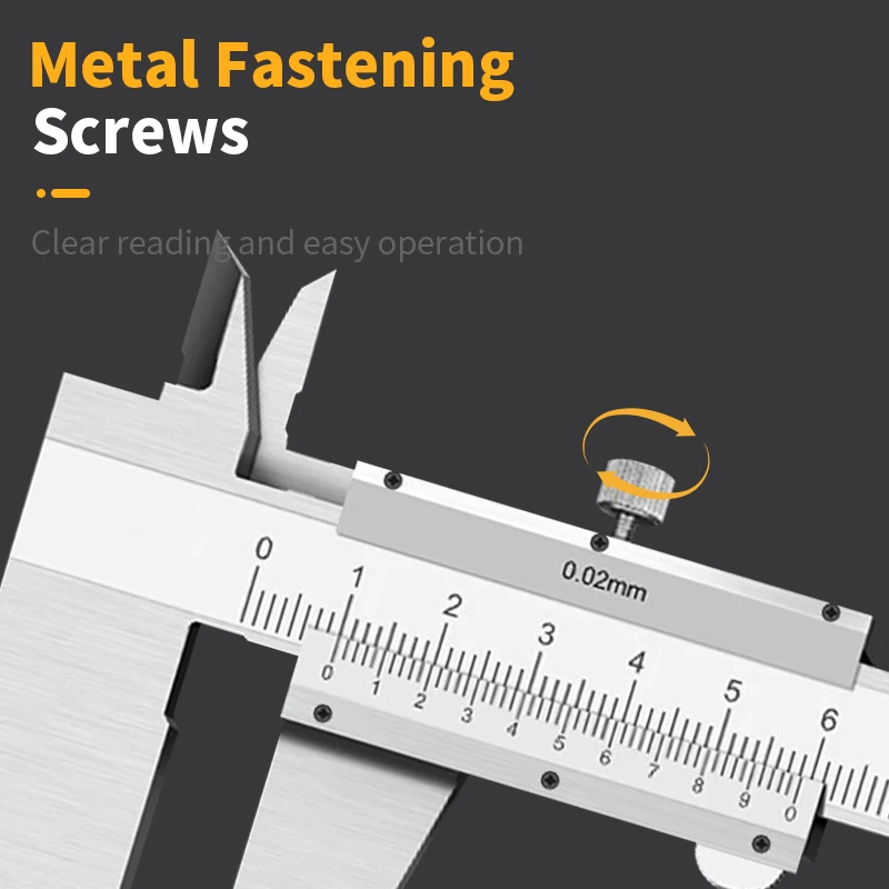 Kerseo Carbon Steel Metal Vernier Caliper 0-150/200/300mm Locking Screw Vernier Caliper by BeBosLook Measuring Tool Depth Ruler