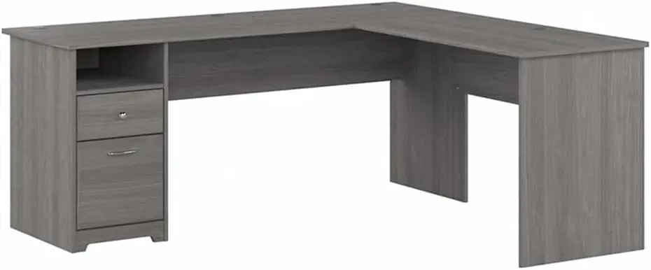 

Bush Furniture L Shaped Desk With Drawers For Executive And Home Office | Cabot Collection Corner Table With Storage And Chrome