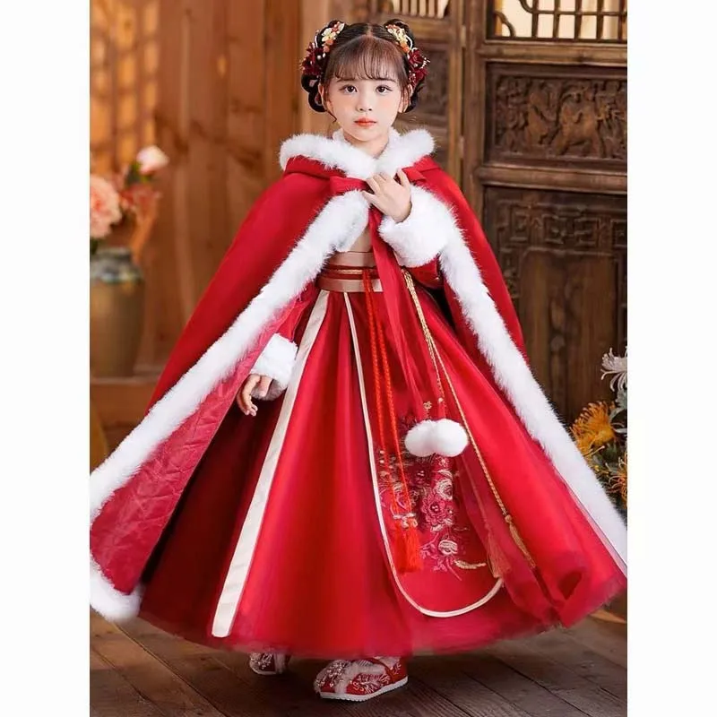 

New retro autumn and winter Chinese Hanfu girls' dress