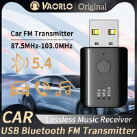 Bluetooth 5.4 FM Transmitter With Mic Handsfree Call USB Wireless Adapter Lossless Stereo Music Audio Receiver For Car FM Radio