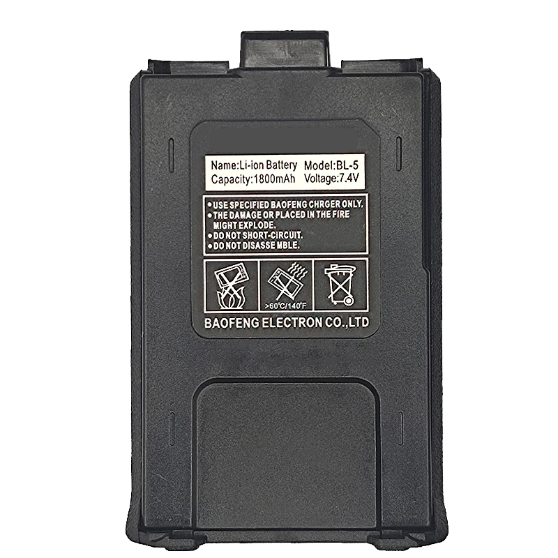BL-5 Li-ion Battery Upgraded Support Type-C Charging 1800mAh 7.4V For Baofeng Walkie Talkie UV-5R Series Two Way Radio Accessory