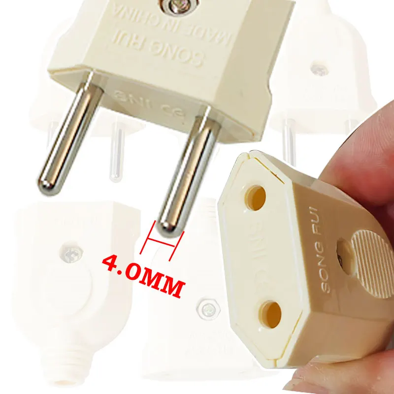 

EU 2 Pin AC Electric Power Rewireable Plug Male Female Socket Outlet Adaptor Adapter Wire Extension Cord Connector Detachable