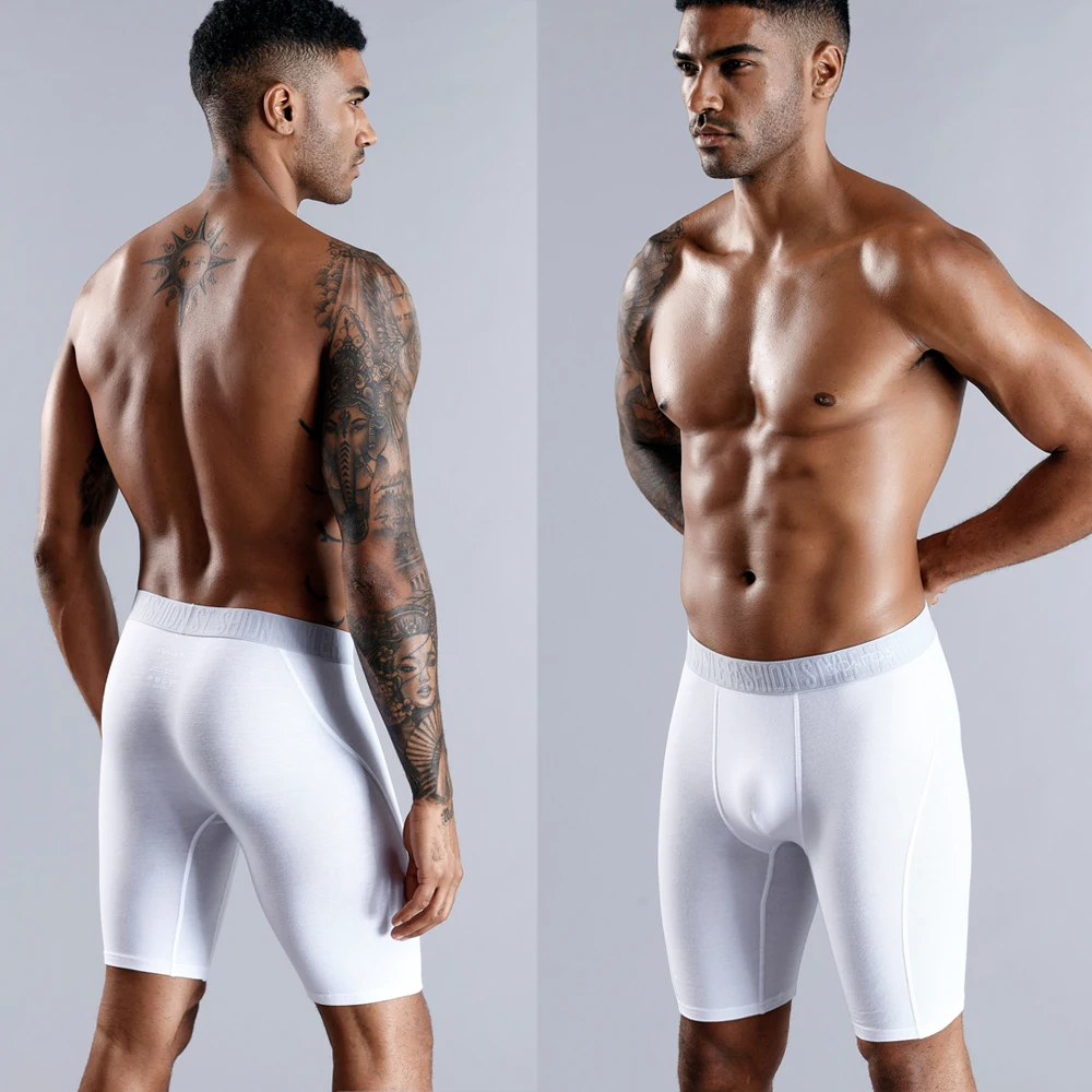 4pcs Long Boxers Men\'s Underpants Cotton Men Panties Underwear Man Boxershorts Sport Mens Boxer Shorts Sexy Male Trunks Calecon