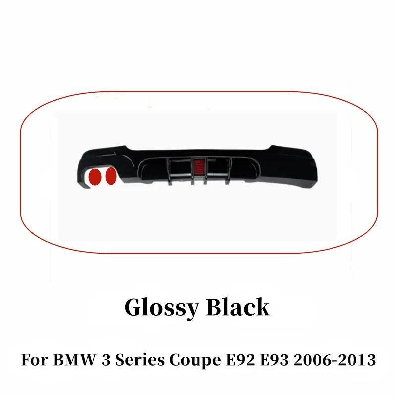 Achterbumper zwarte diffuser splitter spoiler met LED verlichting exterieur bodykit voor BMW 3 Serie Coupé E92 E93 2006-2013