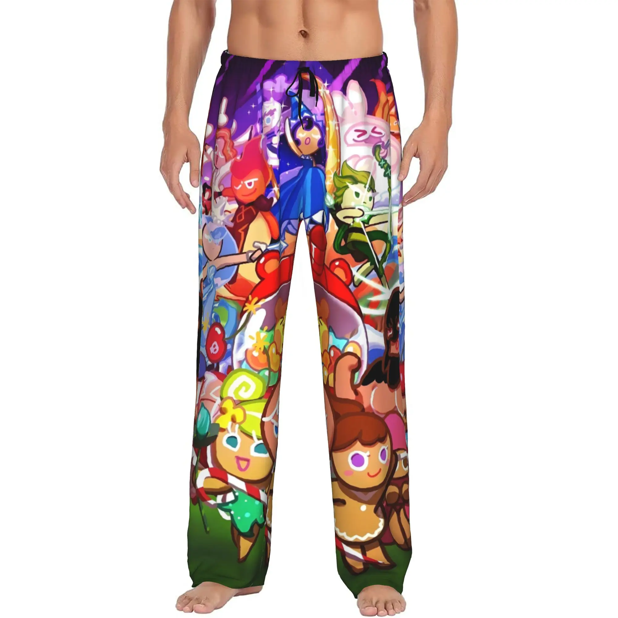 Custom C-Cookie Run Kingdom Pajama Pants Men Cute Anime Sleepwear Lounge Sleep Bottoms Stretch with Pockets - view 2