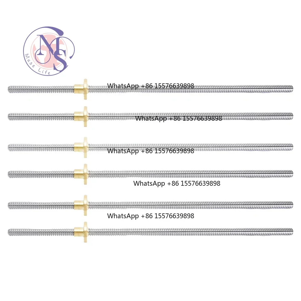 T8 Trapezoidal Lead Screw, 2mm Pitch, Without Brass Nut, 3D Printer Z-axis Spare Part