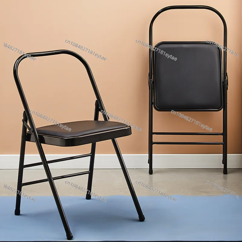 Thickened PU Folding Iyengar Yoga Chair, Backless Inversion Stool for Exercise & Alignment