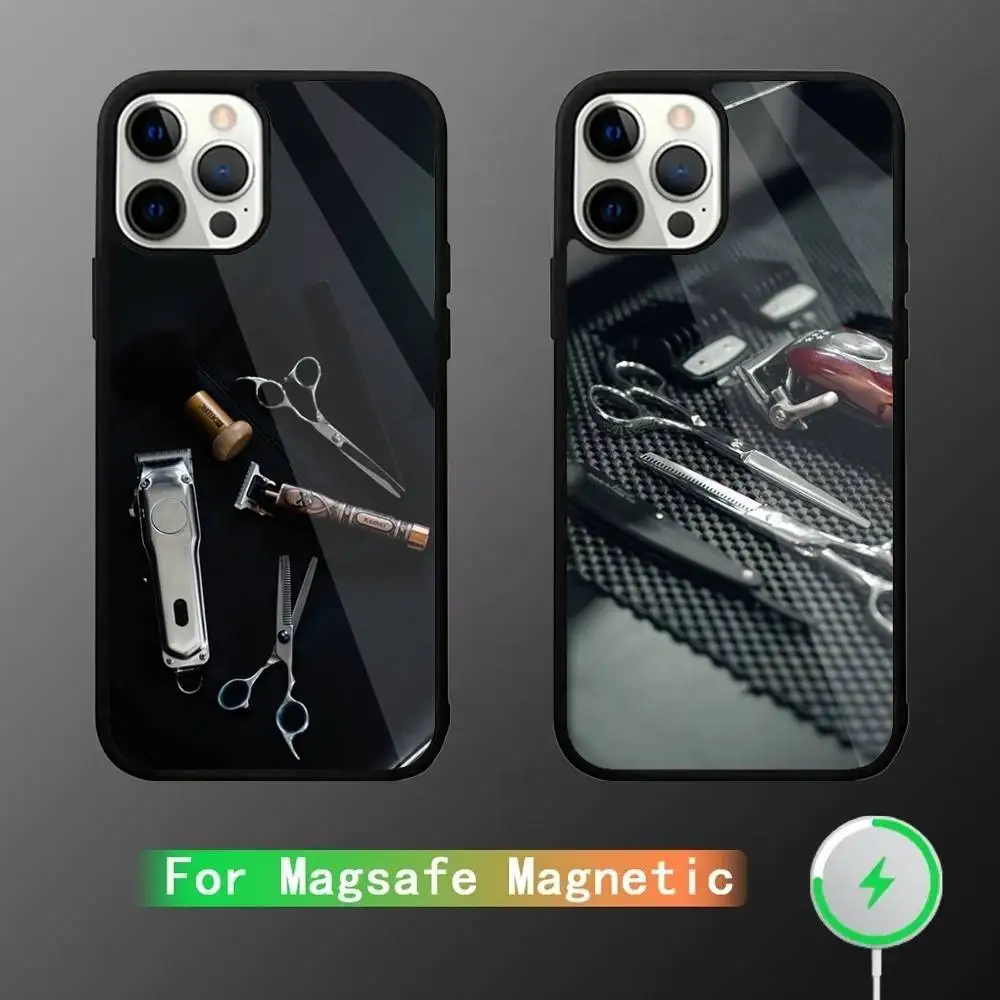 

Barber Shop Hair style tools Phone Case For iPhone 16,15,14,13,12,11,Pro,Max,Plus,Mini,SE New Magsafe Magnetic Wireless Charging