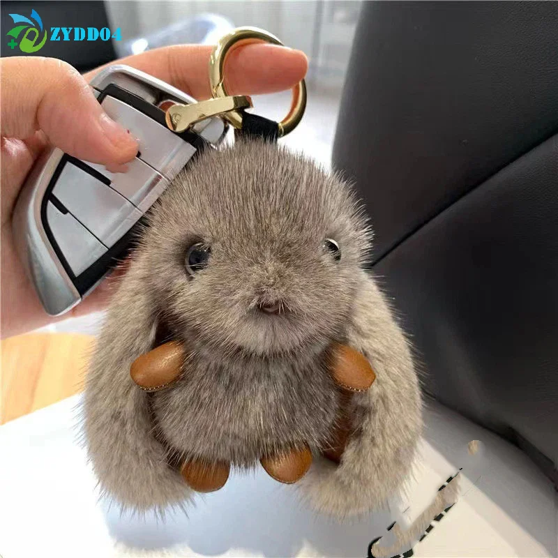 

●1Pcs 10cm Cute Fluffy Rabbit Keychain Ring Plush Pompon Bunny Bag Pendant For Couple Car Key Ring Jewelry Gifts
