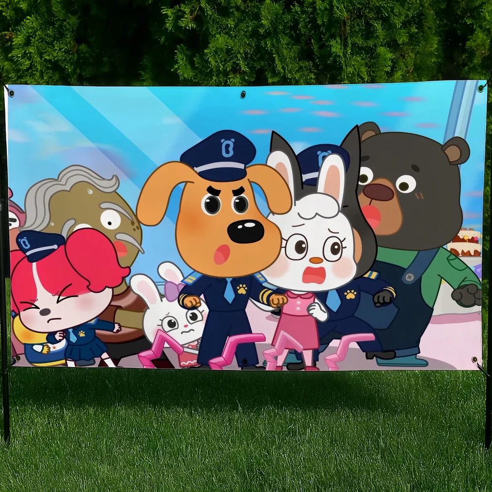 S-sheriff Cute L-Labrador Flag for Room Dorm Camping Party Art Style Garage Bar Wall Picnic Decoration Banner Wall Hanging Hogar