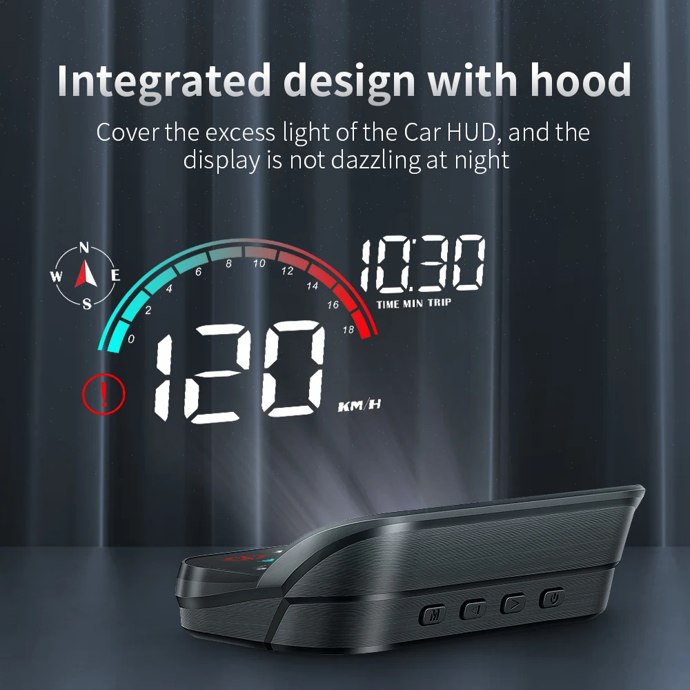 AD M22 رئيس يصل العرض العالمي GPS HUD عداد السرعة الرقمي LCD الإسقاط على الزجاج سيارة سرعة متر الزجاج الأمامي العارض على مدار الساعة