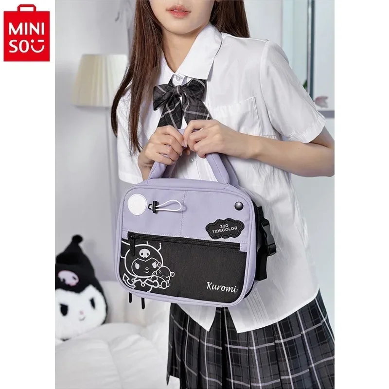 Miniso San Liou Hallo Kitty Kuromi Handtasche Student große Kapazität tragbare Mode Frauen Lagerung vielseitige Umhängetasche