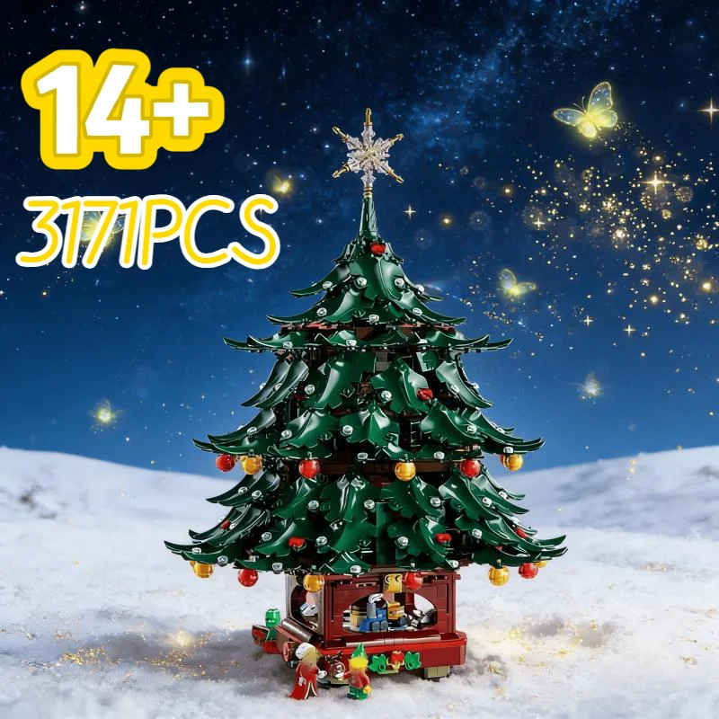 

2026 New Holiday Santa Claus Family Christmas Tree 3171pcs Assembly Bricks Decoration Set 41843 Toys Birthday Gifts for Kids