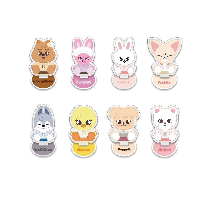 SKZ Stray Kids Celebrity Same Style Peripheral New Cartoon Acrylic Double sided Stand up Desktop Ornament, Birthday Gift