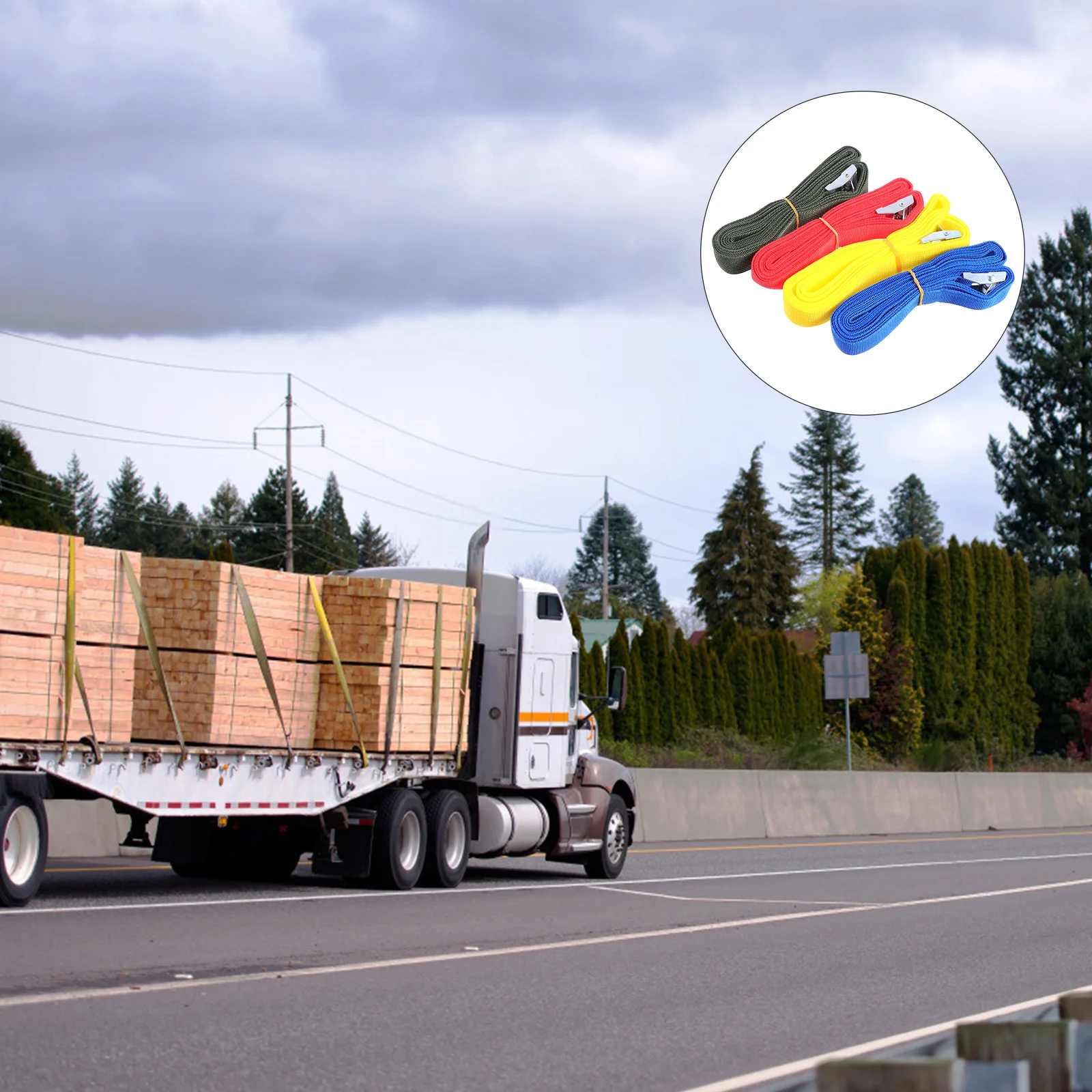 

4pcs Cargo Strap Lashing Belt For Roof Rack Motorcycle Trunk Ratchet Tie Down Vehicle Bundling Auto Luggage Secure Tool