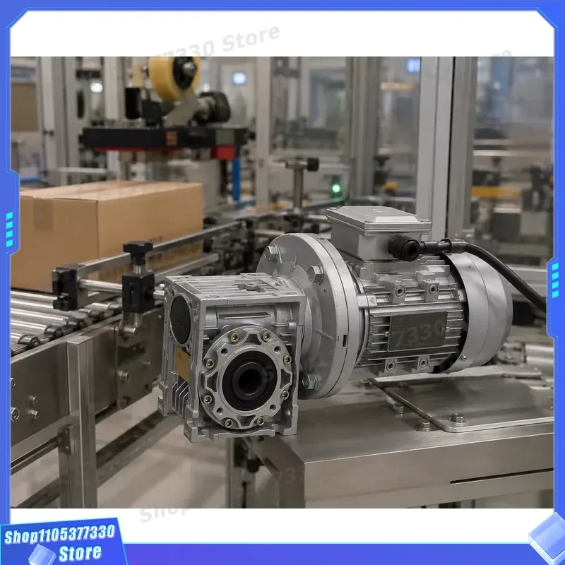RV50 Small Worm Gear Reducer Ratio 7.5 to 100 Input Shaft Speed Automation Equipment Industrial Machinery Transmission Box