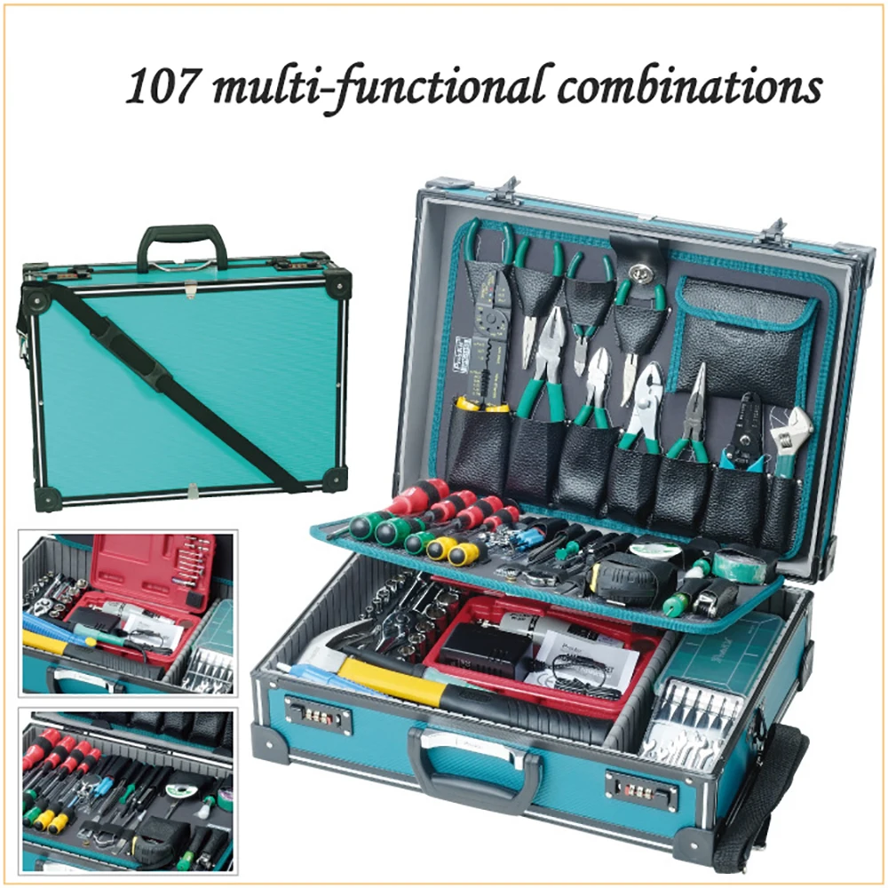 Pro'sKit أدوات الصيانة الإلكترونية 107 قطعة 1PK-1990B-1 240 فولت الكهربائية عدة حفر كم مفك صيانة أدوات لحام