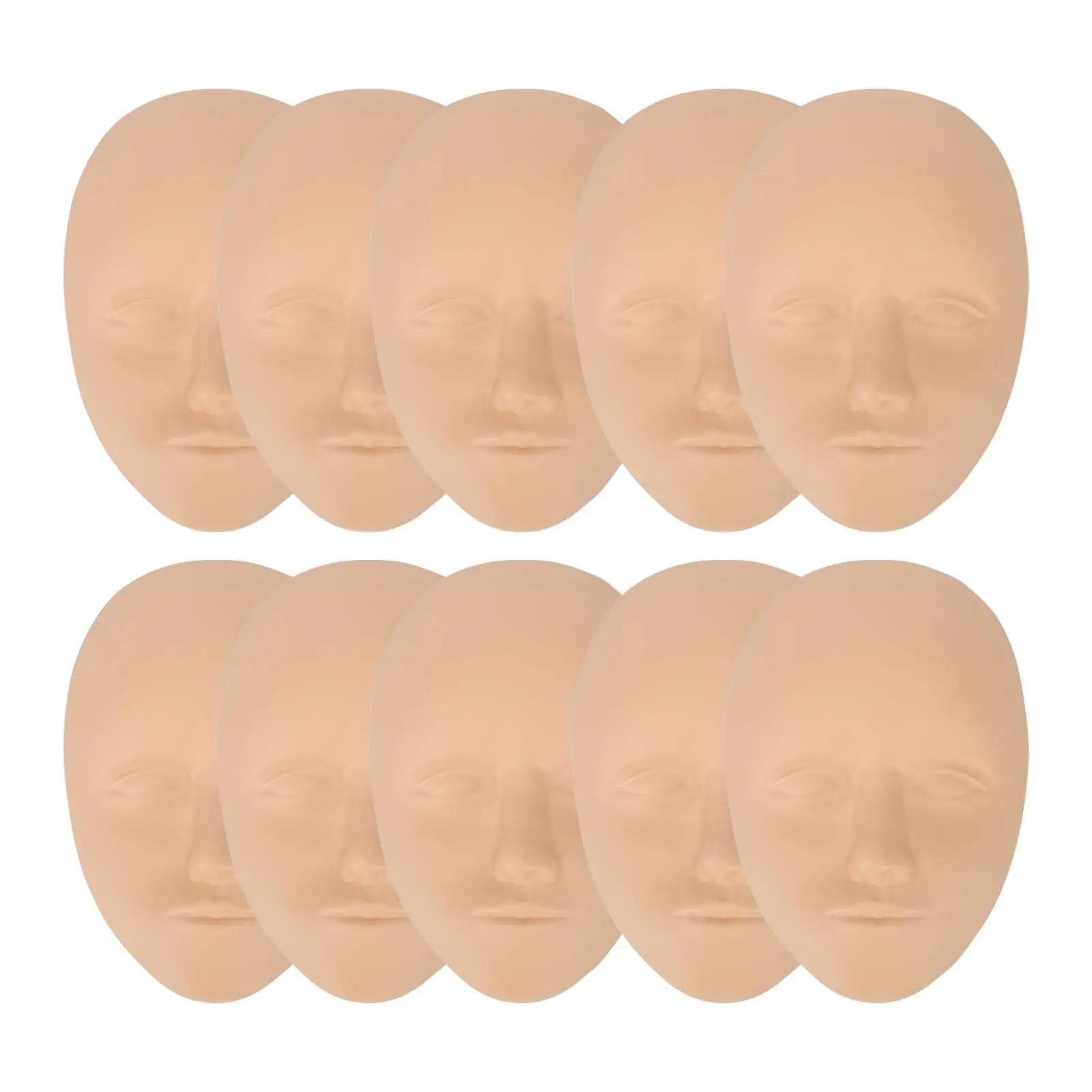 

3D Silicone Tattoo Practice Face Skin Microblading Training Supplies for Beginners 10 Pack