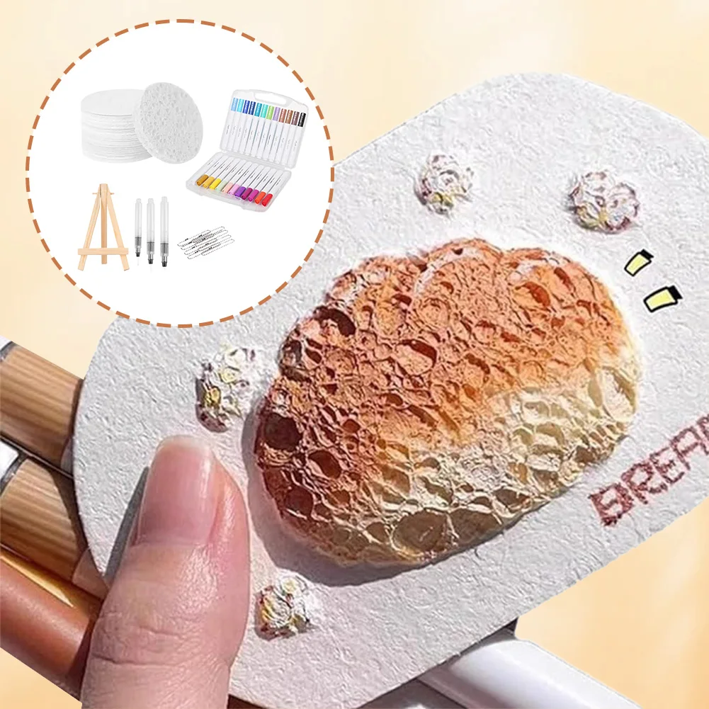 Magic Canvas Sponge DIY Creative Activity Bubble Popcorn Drawing Pen 12 Colors 3D Art Safe Puffy Pen for Creative Crafting