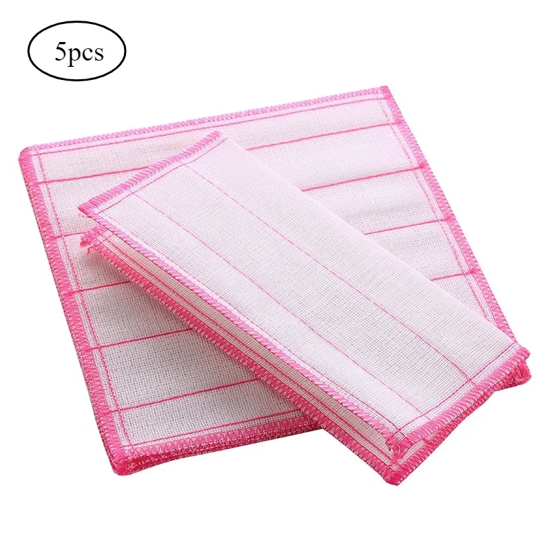 5 قطع من خرقة المطبخ القطنية، خرقة التنظيف الصحي القابلة لإعادة الاستخدام، خرقة، مستلزمات المطبخ الناعمة والسريعة، منشفة الأطباق. #6