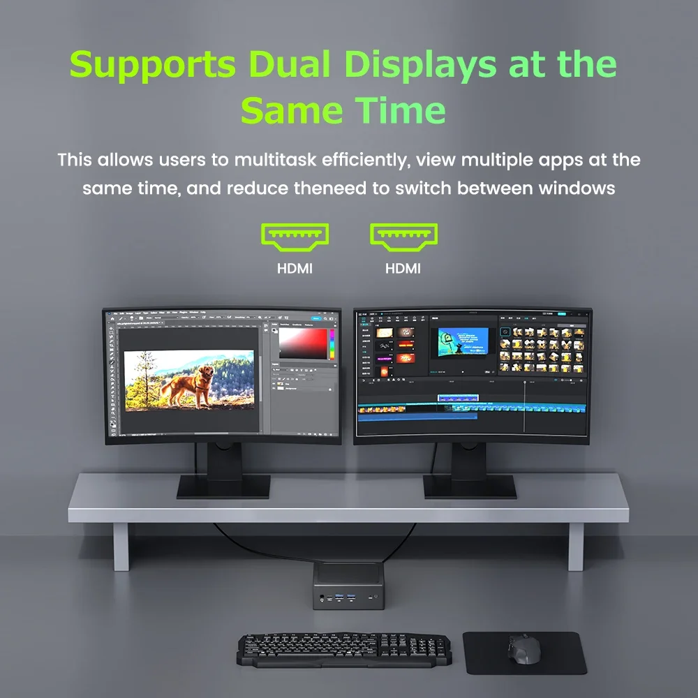 TexHoo Mini PC Intel N150 N100 N95 Supporta fino a 16 GB DDR4 512 GB SSD Dual HDMI Computer da gioco desktop