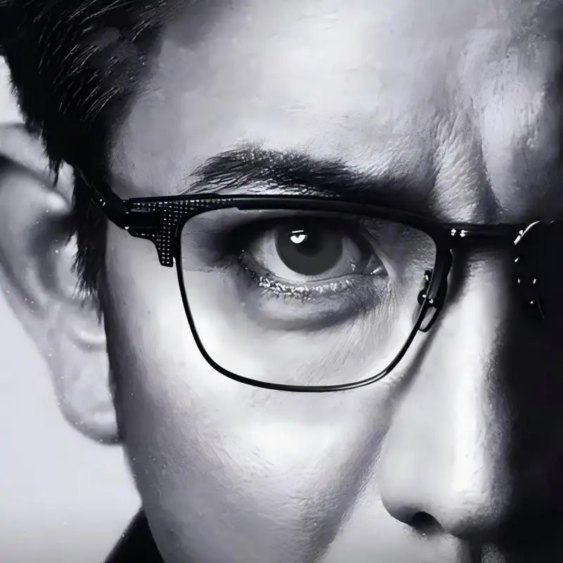 أزياء التيتانيوم الرجال النظارات الأعمال إطار مربع كبير النظارات الرجعية خفيفة للغاية وصفة طبية إطار نظارات #2