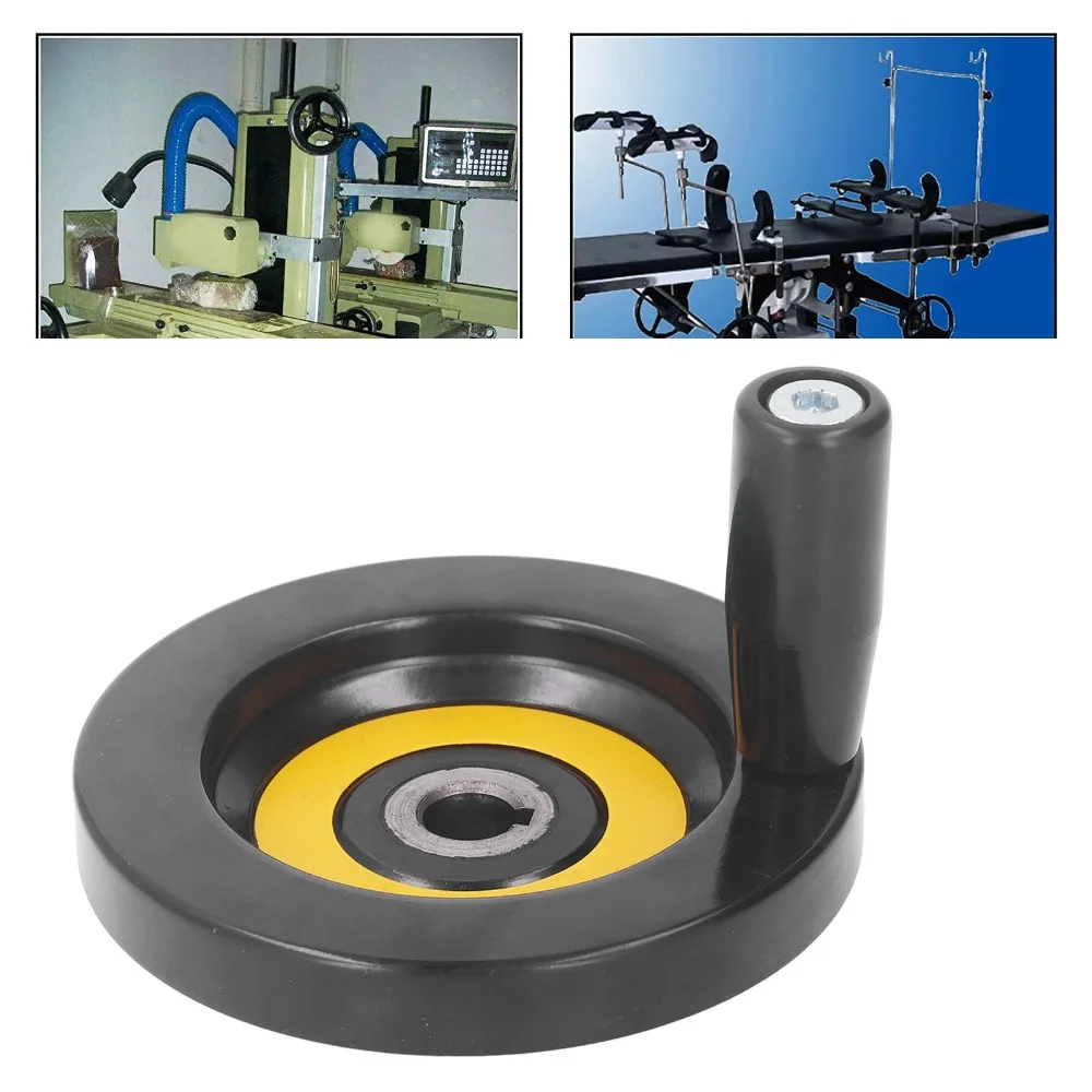 

12mm Center Hole Table Saw Handwheel 100mm Outer Diameter Durable Engineering Plastic Lathe Milling Handwheel