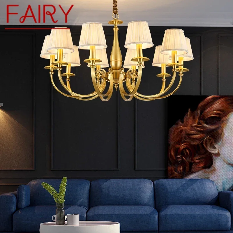 

FAIRY American Brass Pendent Lamp Luxurious Living Room Restaurant Bedroom Retro Hotel Villa Chandelier