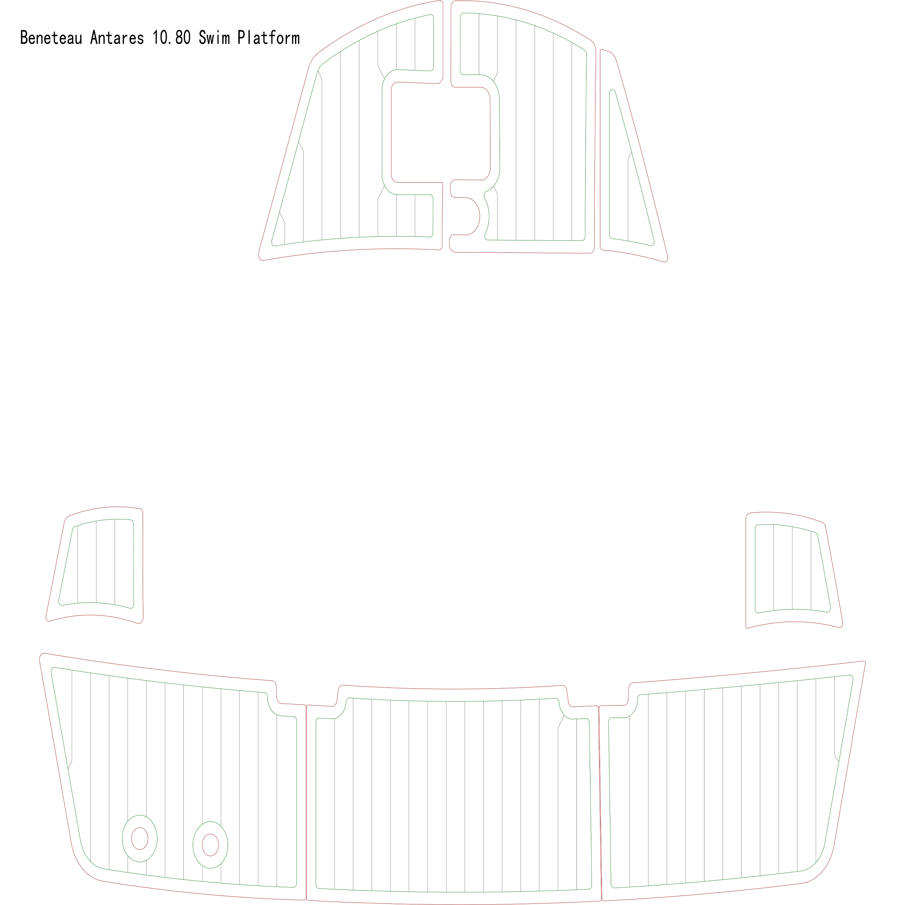 Beneteau Antares 10.80 Swim Platform Boat EVA Faux Teak Deck Floor Pad