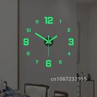 3D Luminous Wall Clock Frameless Digital Wall Clocks DIY Acrylic Wall Stickers Quartz Silent Clock for Home Office Wall Decor