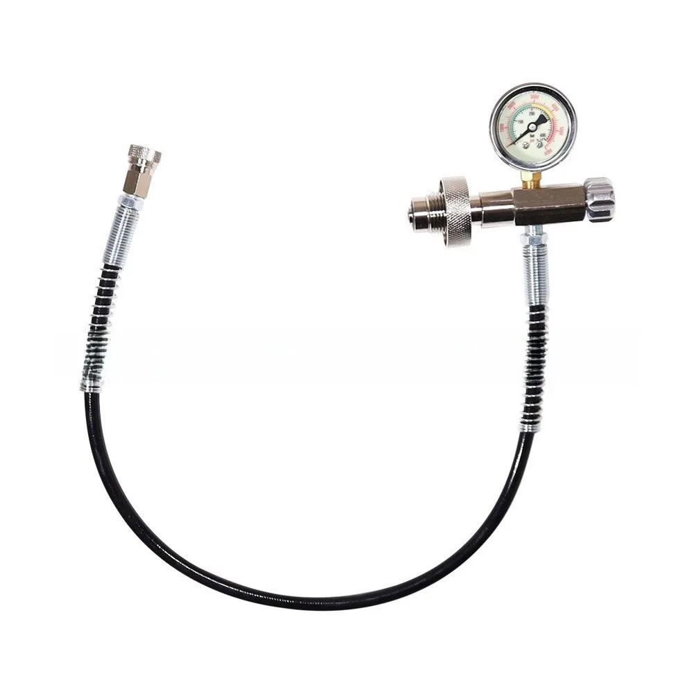 Scuba Tank Fill Valve With Pressure Gauge 6000psi 400bar G5/8-14 Thread 24inch Hose For Diving Cylinder Inflation Refill Station