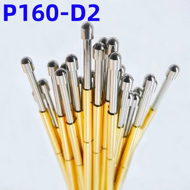 

100PCS Spring Test Probe P160-D2 Spring Test Pin P160-D Nickel-Plated Round Head Dia 1.5mm Spring Test Pogo Pin PCB Test Tool