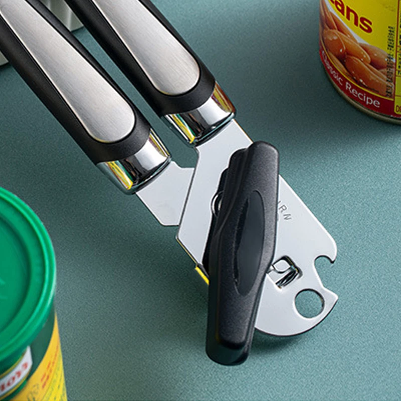 Stainless Steel Can Opener Multifunctional Grip Safe Cut Bottle Openers Side Cut Tins Bottle Cutter for Kitchen Gadgets