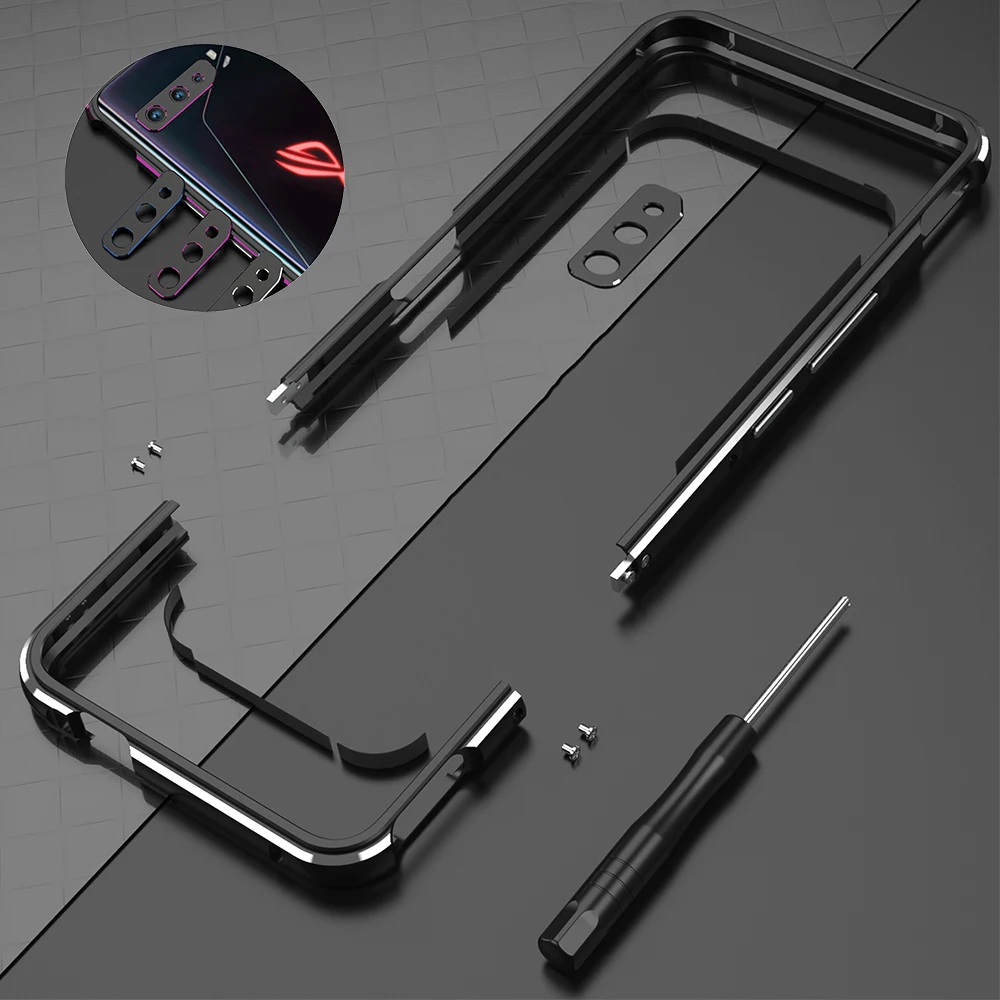 

Luxury Metal Bumper For ASUS ROG Phone 3 Case ROG3 Cover Double Color Aluminium Alloy Frame Protective Cover Ultra Thin Coque