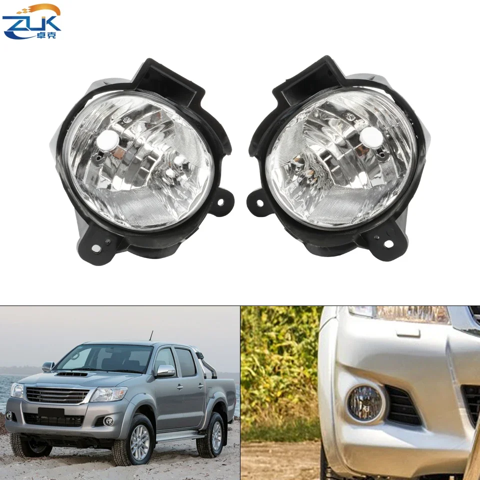 ZUK Car Front Bumper Fog Lamp Anti-Fog Light For Toyota Hilux 2011-2014 Foglight Foglamp OEM:81026-0K040 81025-0K040