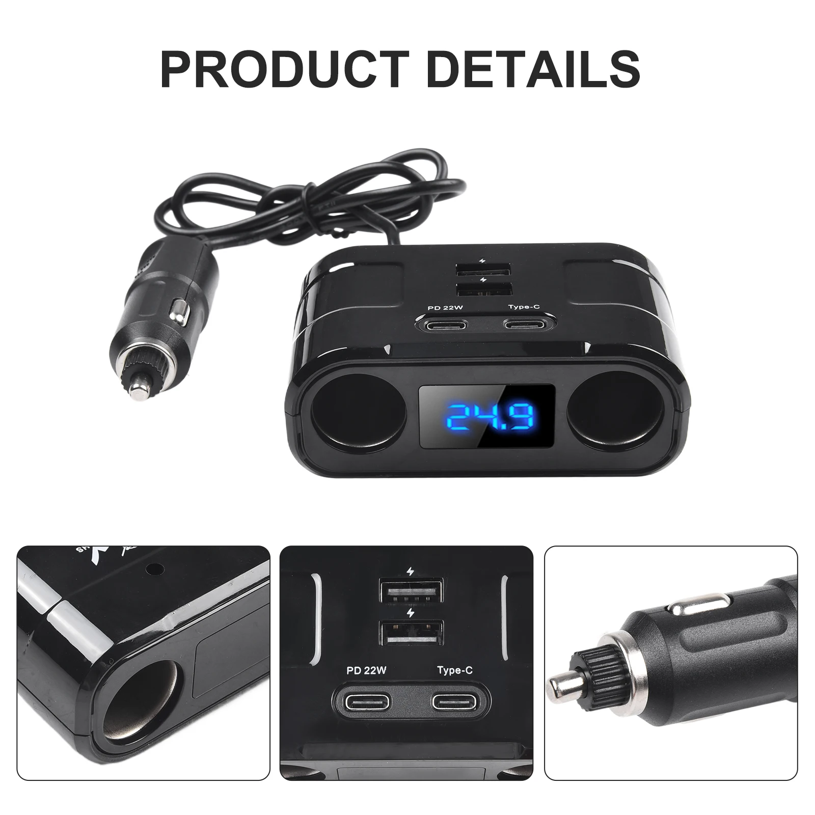 Multiple Devices for QC USB Car Charger W for pd Quick Charge Adapter Multi Functional Power Adapter  Multiple