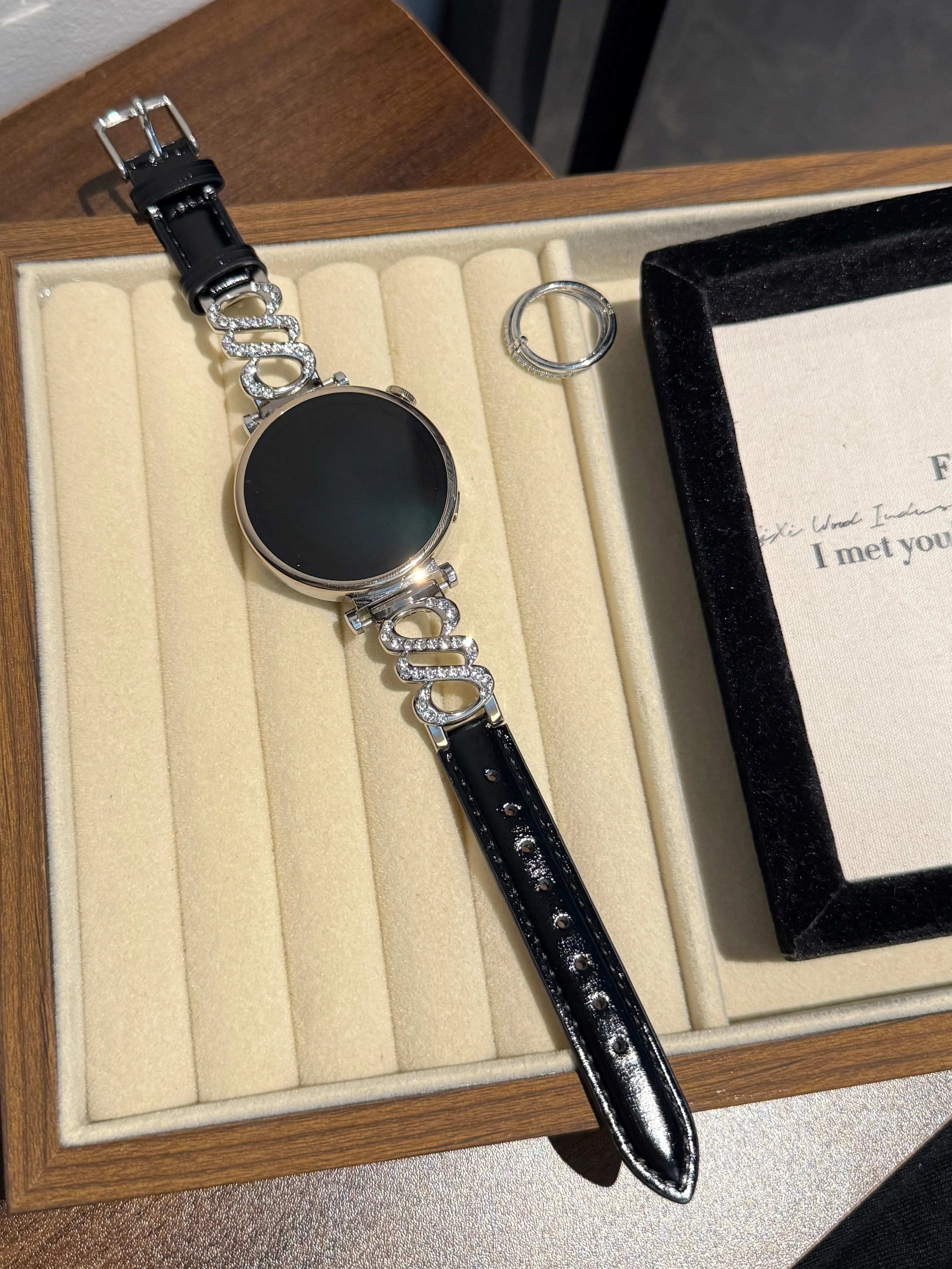 

S diamond studded metal patchwork suitable for HW Watch Fit3/Fit4 straps and HW Band 8/9/10NFC handmade straps