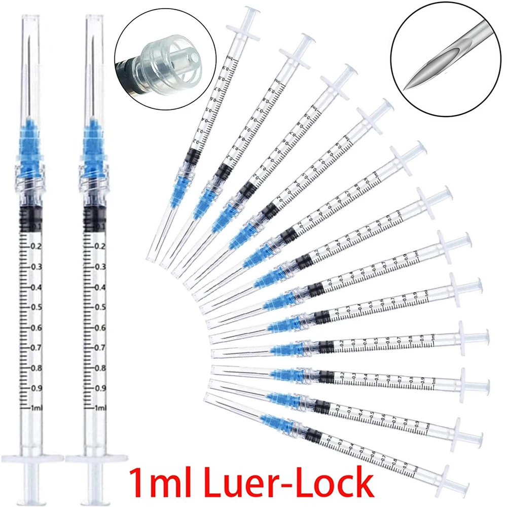 50 Stück / 5 Stück 1ml Luer-Lock-Spritze, Präzisionsdosierer für Industrie, Labor, DIY-Basteln