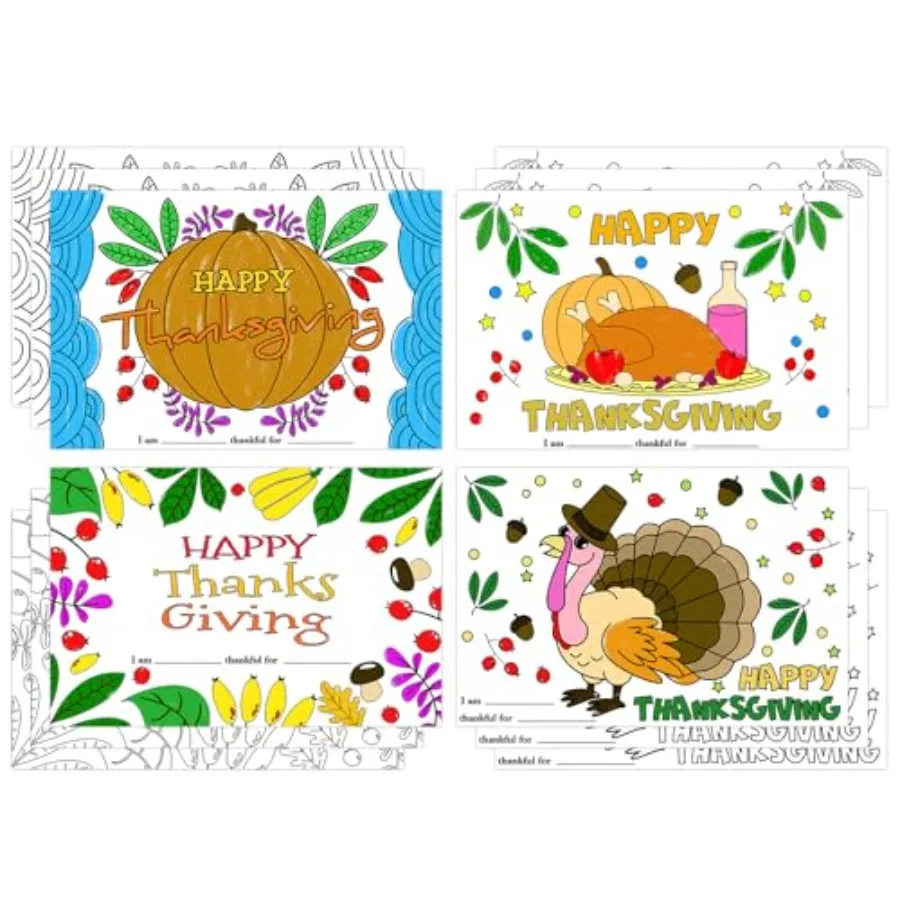 

Color Your Own Placemats12 Sheets Fall Thanksgiving Placemats for 11 ihes x17 ihes Coloring Paper Table Mat for to Write - I Am